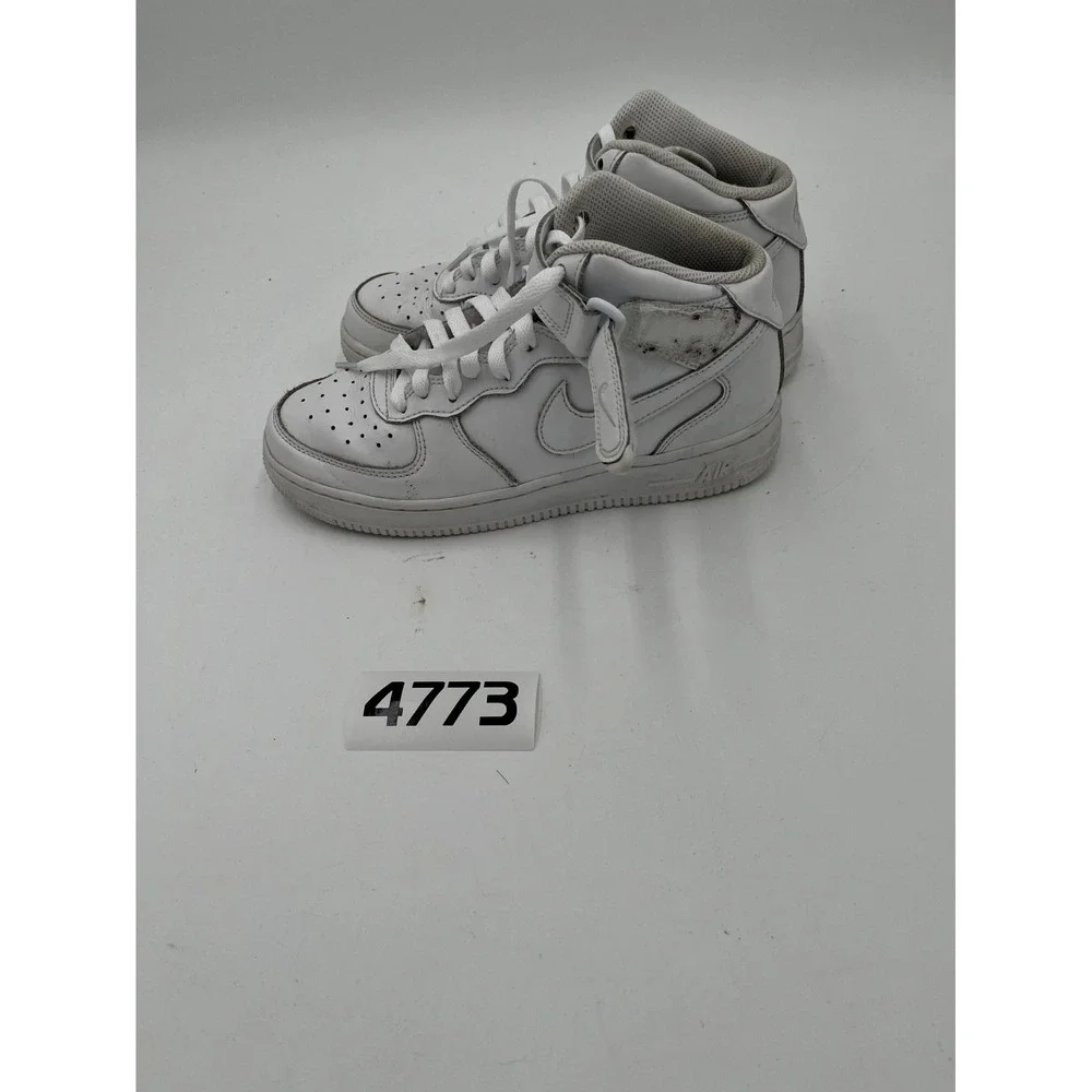Nike Air Force 1 Mid LE Athletic Sneakers Youth Kids US 5Y White Leather Lace Up